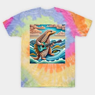 waves make the Pangolin play guitar T-Shirt